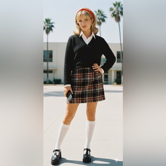 Bentley Dresses & Skirts - Bentley 90s Plaid Black & Red Women's Skirt